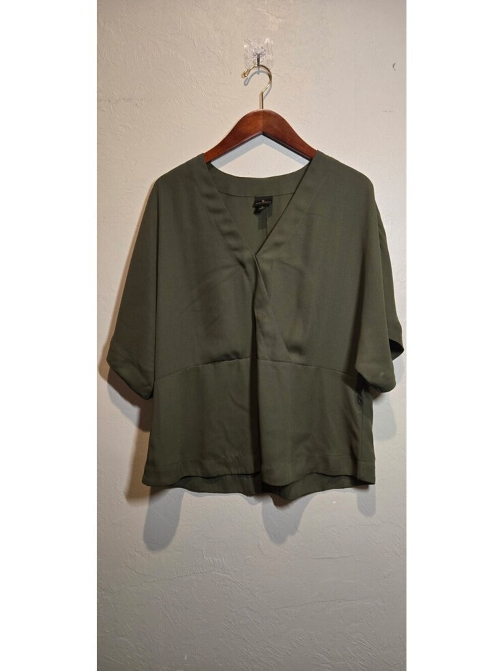 Worthington Olive Green Polyester Blouse Size L